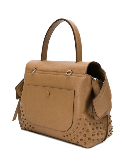 Shop Tod's Small Wave Gommini Bag - Brown