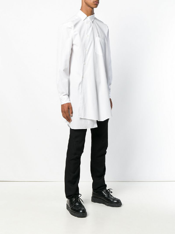 Comme Des Garçons Homme Deux Asymmetric Longline Shirt In White | ModeSens