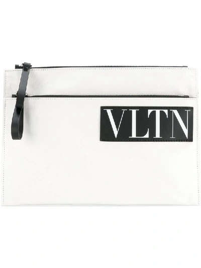 Shop Valentino Garavani Vltn Clutch Bag - White