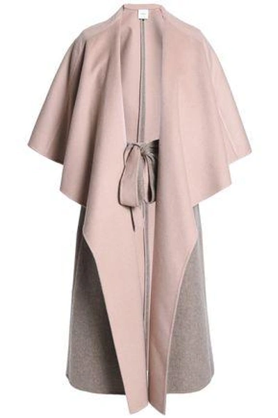 Shop Agnona Cape-effect Cashmere Coat In Pastel Pink