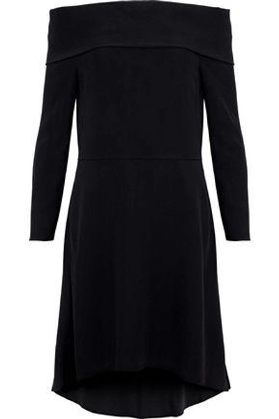 Shop Theory Kensington Off-the-shoulder Crepe Mini Dress In Black