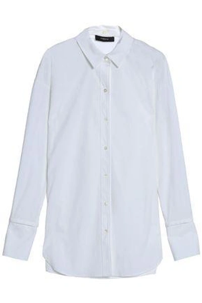 Shop Theory Woman Stretch-cotton Shirt Off-white