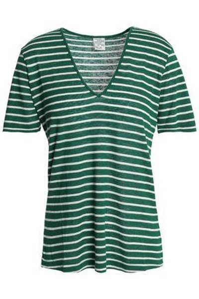Shop Baum Und Pferdgarten Woman Striped Slub Jersey T-shirt Dark Green