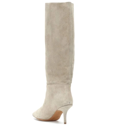 Shop Yeezy Suede Knee-high Boots (season 7) In Beige