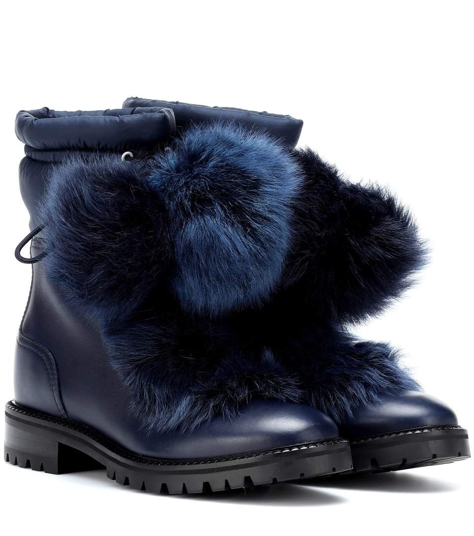 fur biker boots