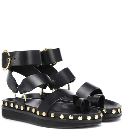 Shop Isabel Marant Nirvy Studded Leather Sandals In Black