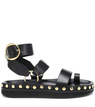 Shop Isabel Marant Nirvy Studded Leather Sandals In Black