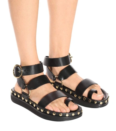 Shop Isabel Marant Nirvy Studded Leather Sandals In Black