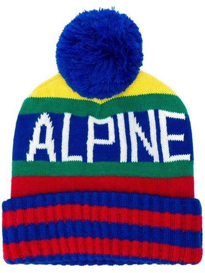 Shop Polo Ralph Lauren Alpine Striped Bobble Hat - Blue