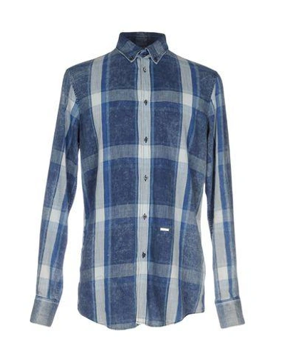 Shop Dsquared2 Checked Shirt In Blue