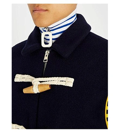 Shop Jw Anderson Toggle-detail Wool Jacket In Navy
