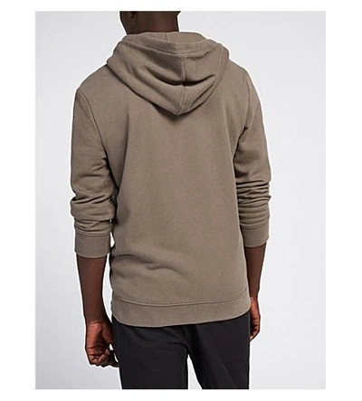 Shop Allsaints Raven Slim-fit Cotton-fleece Hoody In Core Grey