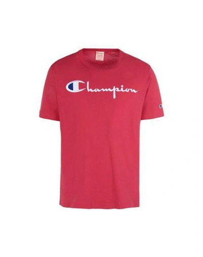 Champion Reverse Weave Man T-shirt Red Size M Cotton In Red