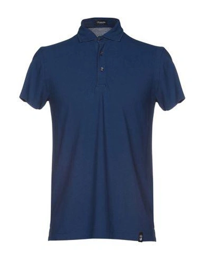 Shop Drumohr Polo Shirts In Blue