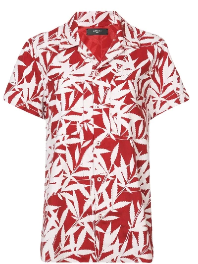 Shop Amiri Leaf Printed Shirt In Red