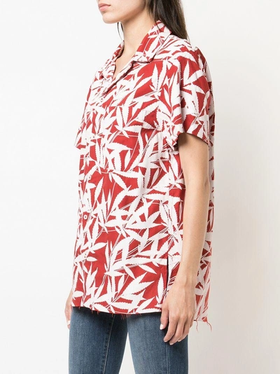 Shop Amiri Leaf Printed Shirt In Red