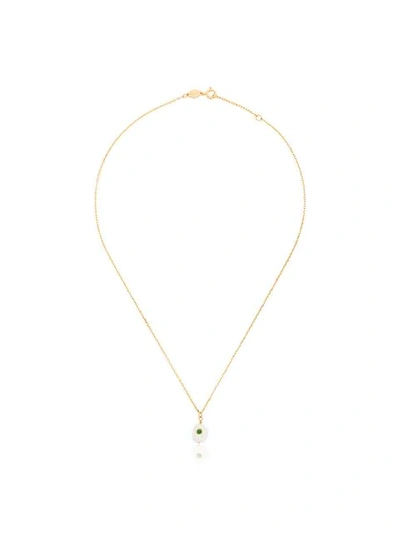 Shop Anni Lu Gold Plated Pearl And Crystal Necklace In White