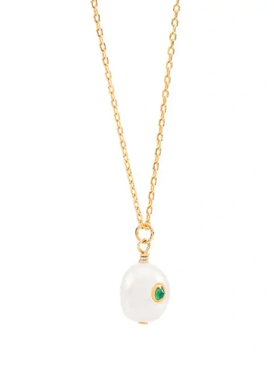 Shop Anni Lu Gold Plated Pearl And Crystal Necklace In White