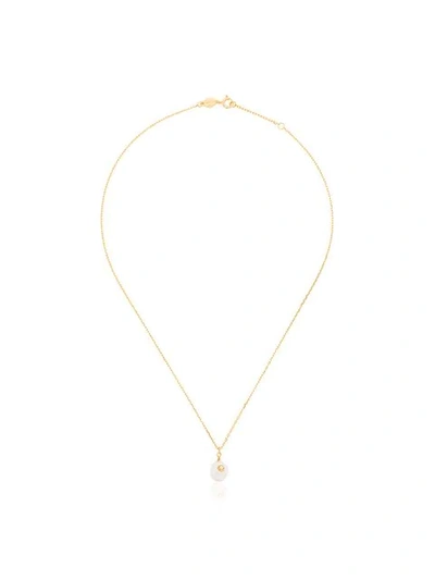 Gold plated opal and pearl necklace