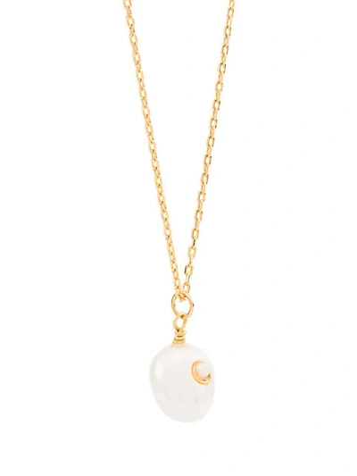 Gold plated opal and pearl necklace