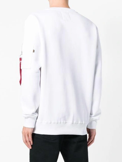 Alpha Industries Nasa Print Sweatshirt In White