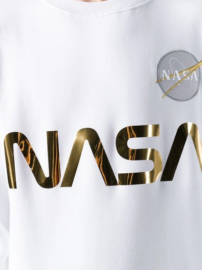 Alpha Industries Nasa Print Sweatshirt In White