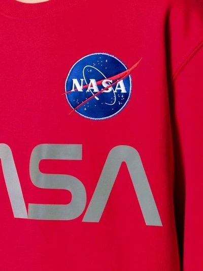 Shop Alpha Industries Nasa Print Sweatshirt In Red