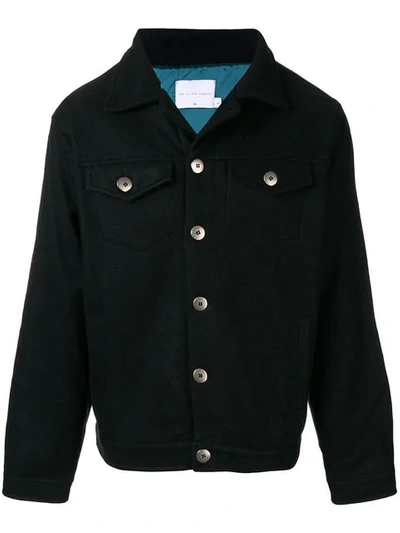 Shop The Silted Company Logo Print Buttoned Jacket In Black