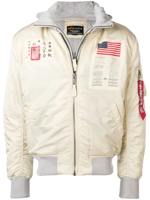 Alpha Industries Astronaut Bomber Jacket In 300 Vintage White | ModeSens