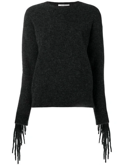 Shop Max Mara Fringe Knitted Jumper - Grey