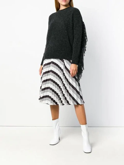 Shop Max Mara Fringe Knitted Jumper - Grey