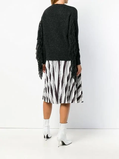 Shop Max Mara Fringe Knitted Jumper - Grey