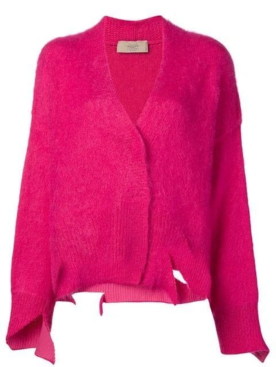 Shop Maison Flaneur Ripped Cardigan - Pink