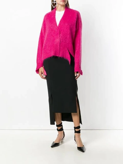 Shop Maison Flaneur Ripped Cardigan - Pink
