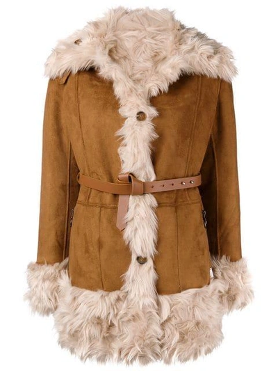 Shop Urbancode Eco Shearling Coat In Brown