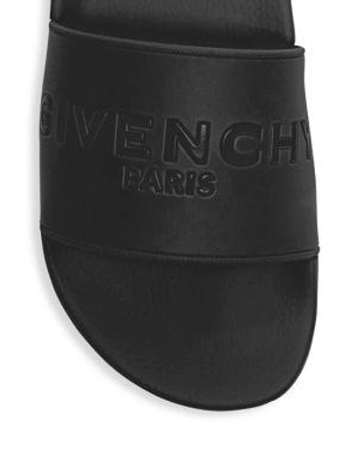 Shop Givenchy Logo Slide Sandals In Black