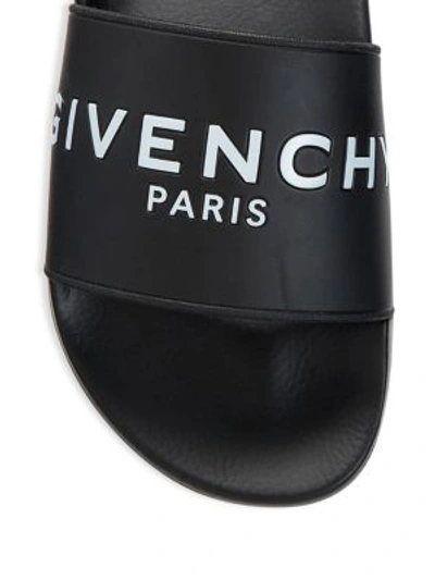 Shop Givenchy Logo Slide Sandals In Black