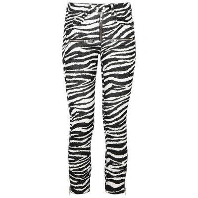 Shop Isabel Marant Étoile Alone Zebra-print Corduroy Trousers In Black And White