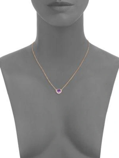 Shop Anita Ko 18k Rose Gold Diamond & Pink Sapphire Pendant Necklace