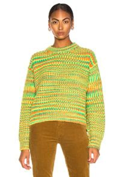 Shop Acne Studios Mixed Sweater In Green & Orange