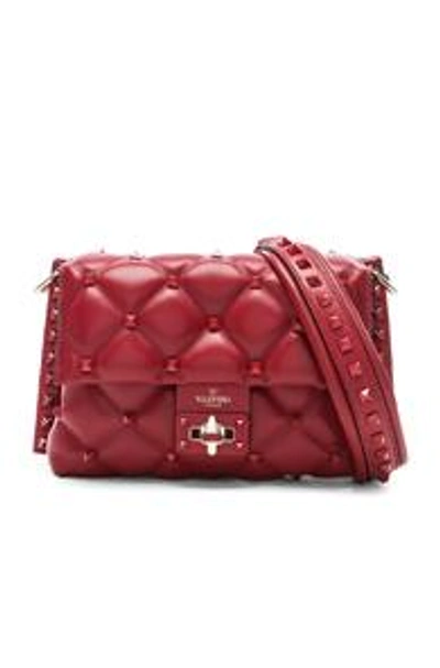 Shop Valentino Medium Candystud Shoulder Bag In Red