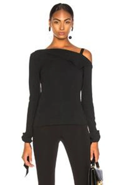 Shop Roland Mouret Russell Stretch Viscose Top In Black