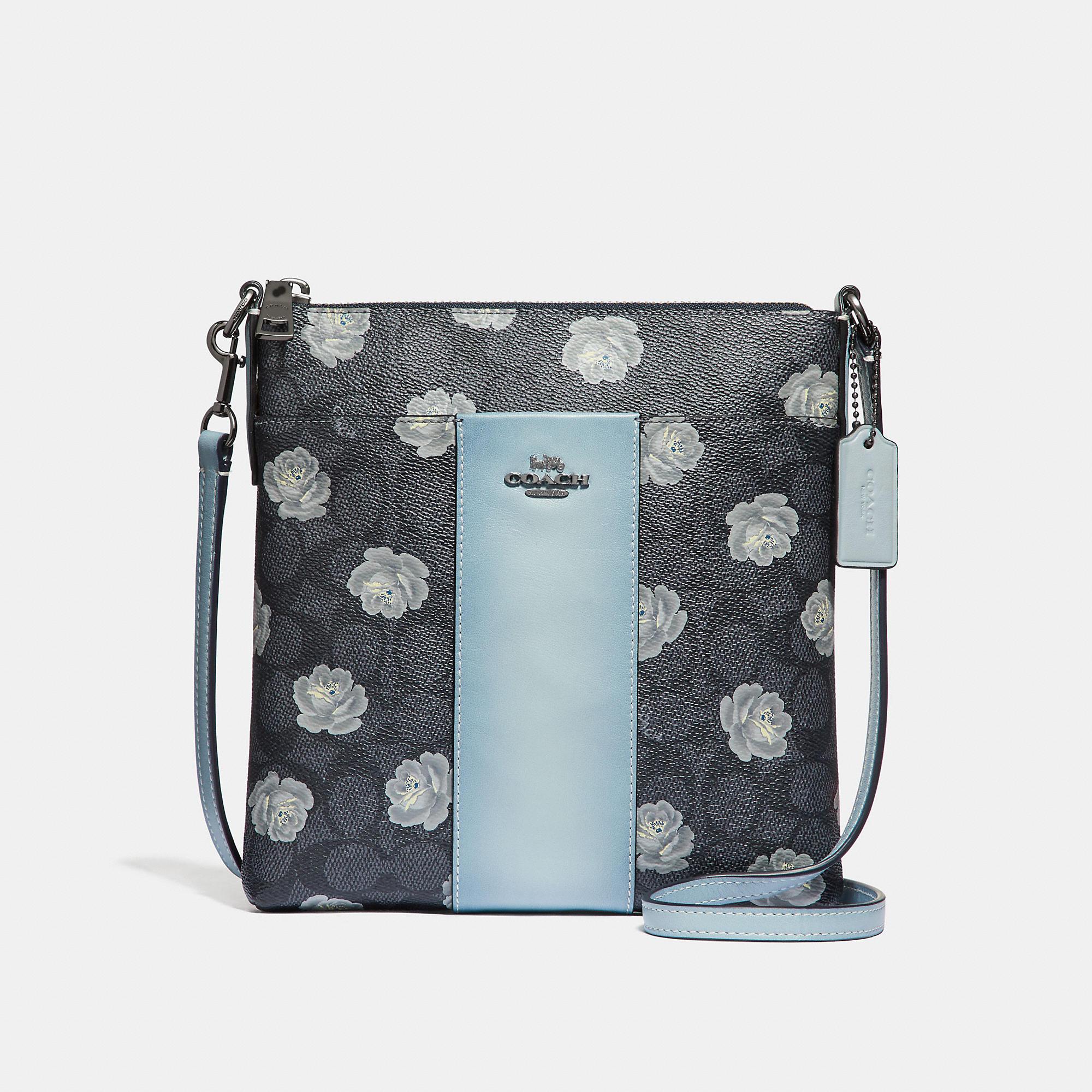 coach rose print crossbody