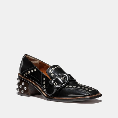 Shop Coach Signature Buckle Loafer - Women's In Black