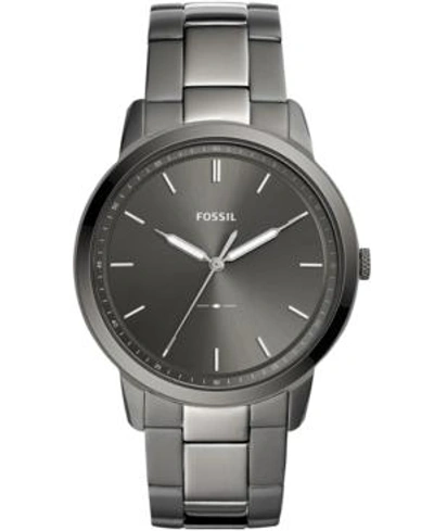 Fossil Men's The Minimalist Black Stainless Steel Bracelet Watch 44mm Fs5308 In Smoke Plating