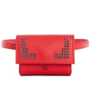 Guess Gabi Belt Bag In Red/silver | ModeSens