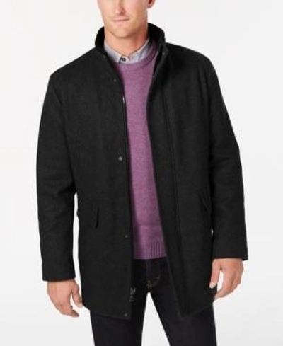 Shop Calvin Klein Men's Wool Blend Car Coat In Black
