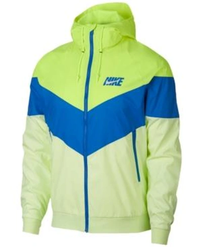 Shop Nike Men's Sportswear Windrunner Jacket In Volt/cobalt