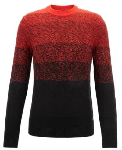 Hugo Boss Boss Men's Aran-knit Degrade Sweater In Black | ModeSens