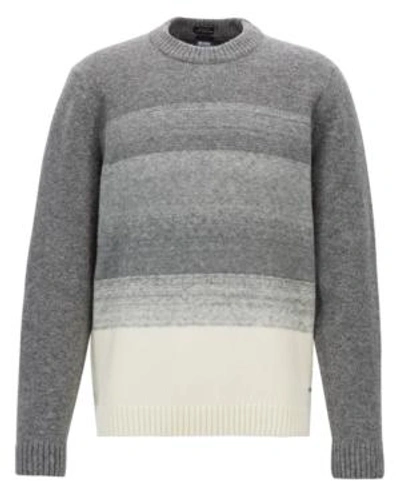 Shop Hugo Boss Boss Men's Knitted Degrade Sweater In Light Grey Melange